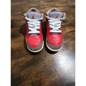 Nike Air Jordan 3 Retro Fire Red Cement Grey 13C Toddler CQ0489-600 toddler boys